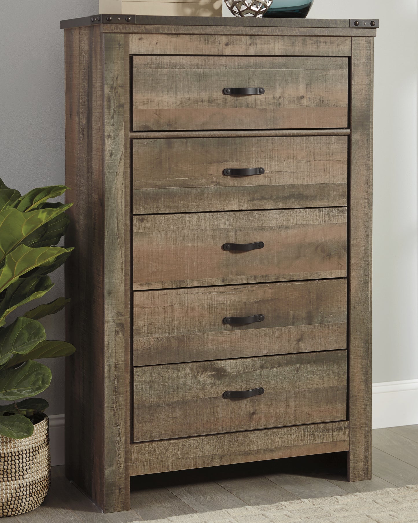 The Furniture Outlets - Ashley Furniture - Trinell Bedroom - Five Drawer Chest / Brown - B446-46