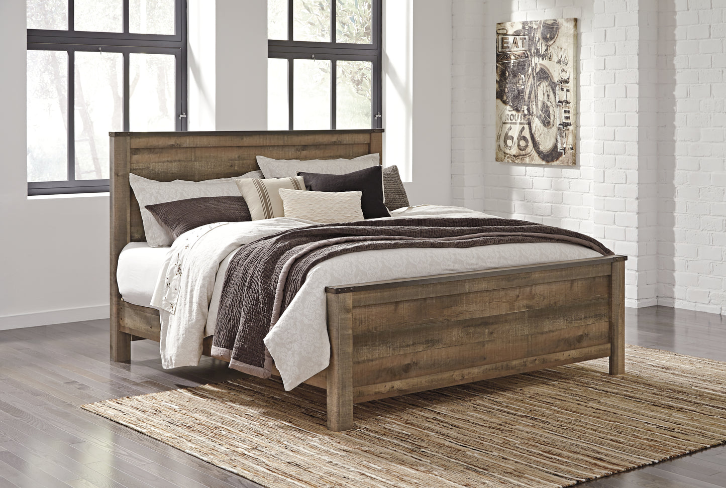 The Furniture Outlets - Ashley Furniture - Trinell Bedroom - King Panel Bed / Brown - B446B23