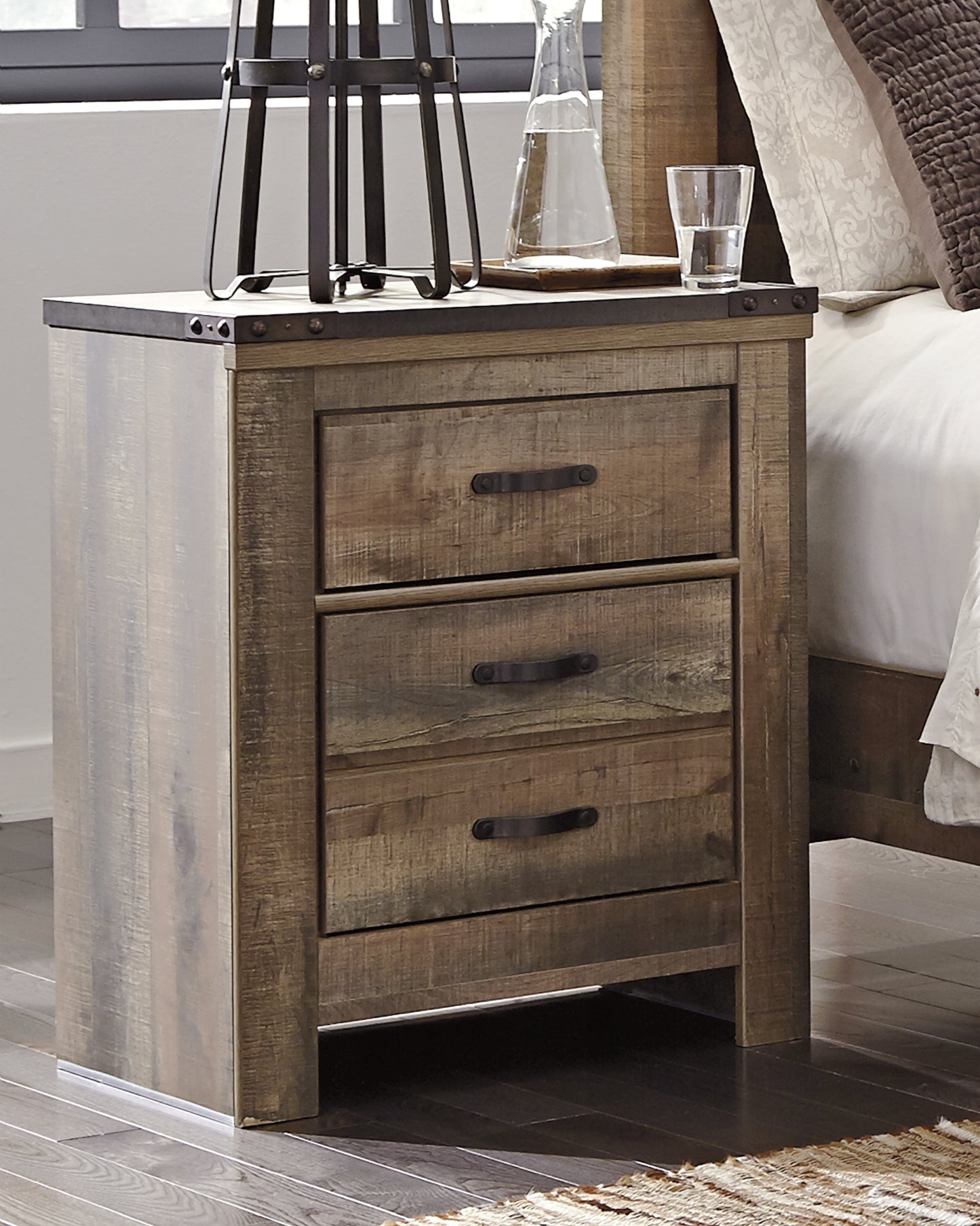 The Furniture Outlets - Ashley Furniture - Trinell Bedroom - Two Drawer Night Stand / Brown - B446-92