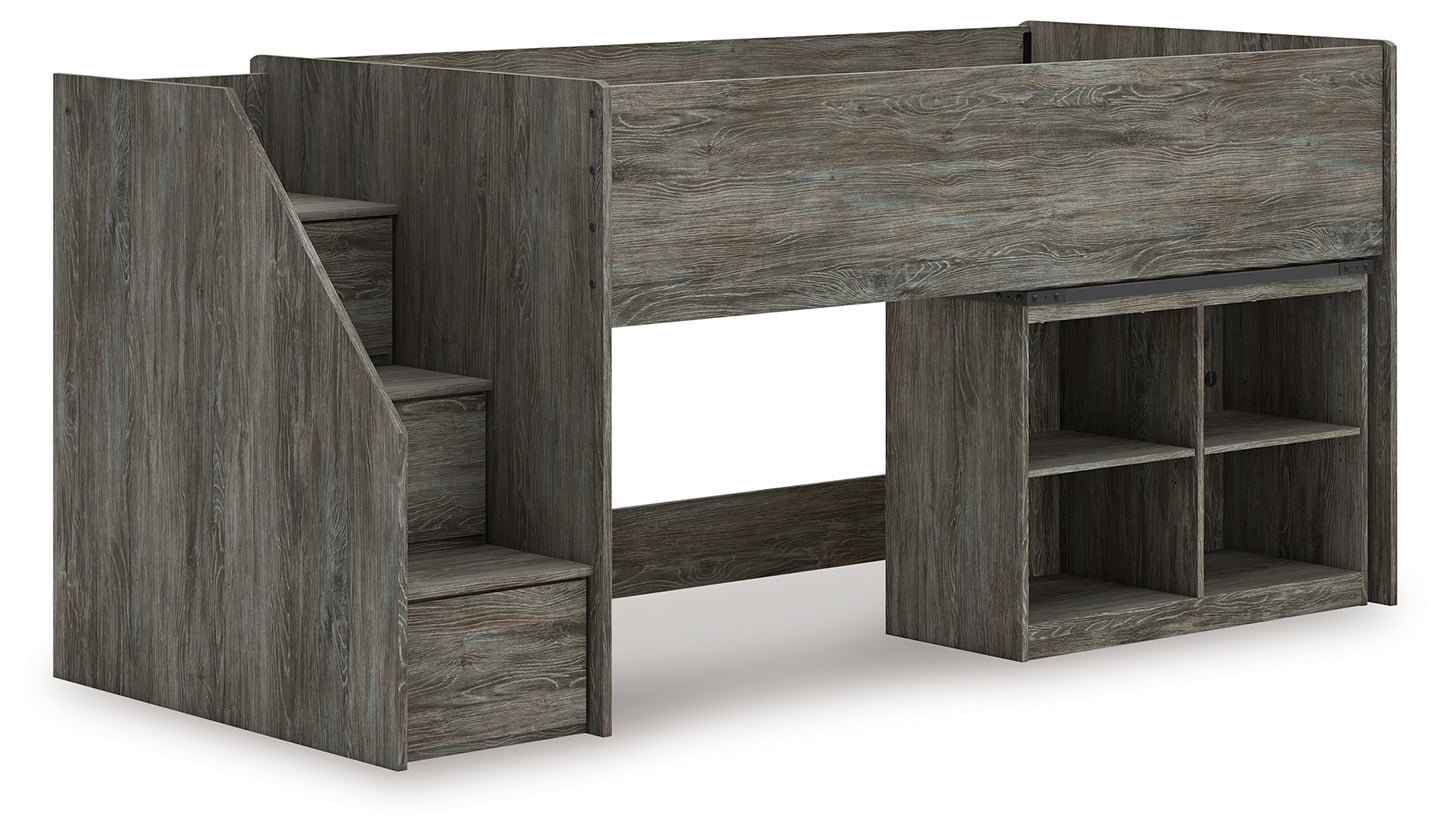 The Furniture Outlets - Ashley Furniture - Frandern Bedroom - Twin Loft  Bed with Bookcase Storage / Gray - B4480B14