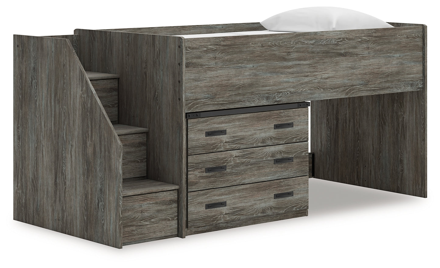 The Furniture Outlets - Ashley Furniture - Frandern Bedroom - Twin Loft Bed with Drawer Storage / Gray - B4480B15