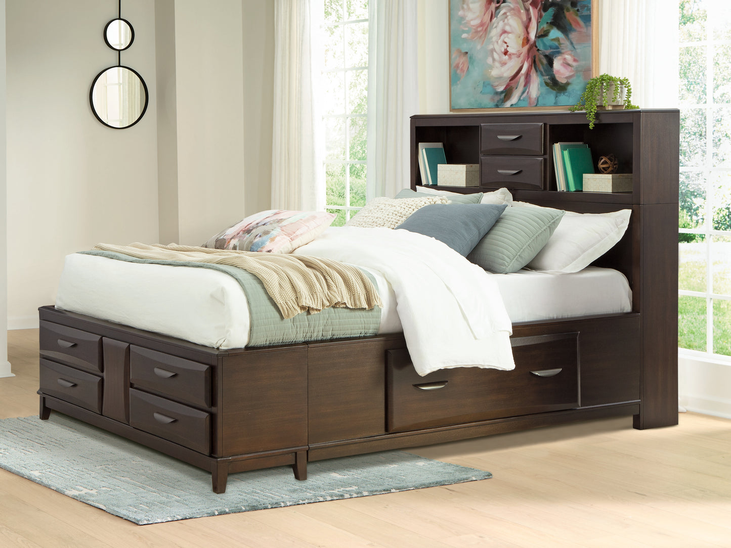 The Furniture Outlets - Ashley Furniture - Vanmore Bedroom - Queen Storage Bed / Dark Brown - B479B2