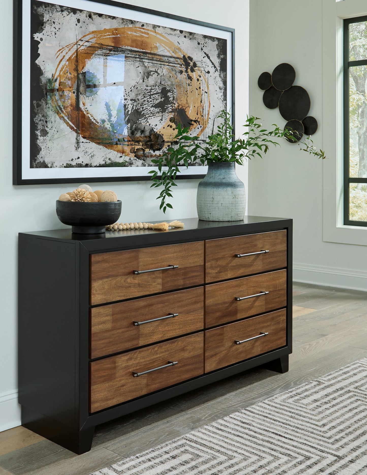 The Furniture Outlets - Ashley Furniture - Kraeburn Bedroom - Dresser / Brown/Black - B496-31