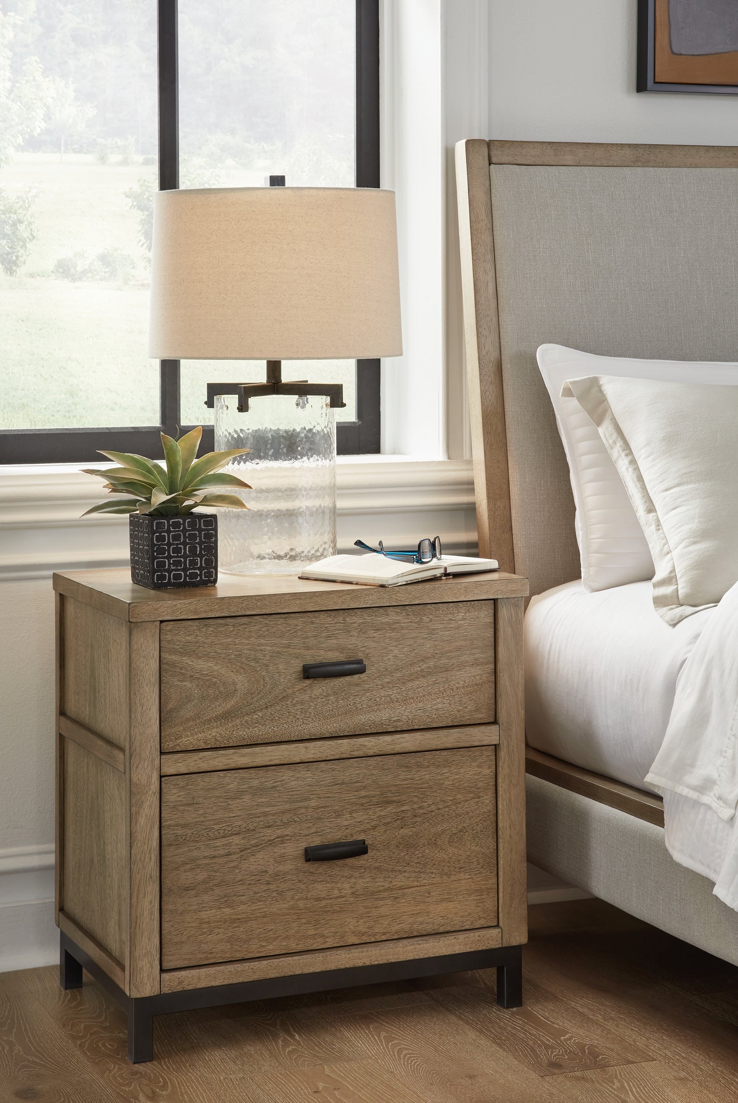 The Furniture Outlets - Ashley Furniture - Tomtyn Bedroom - Two Drawer Night Stand / Light Brown - B622-92