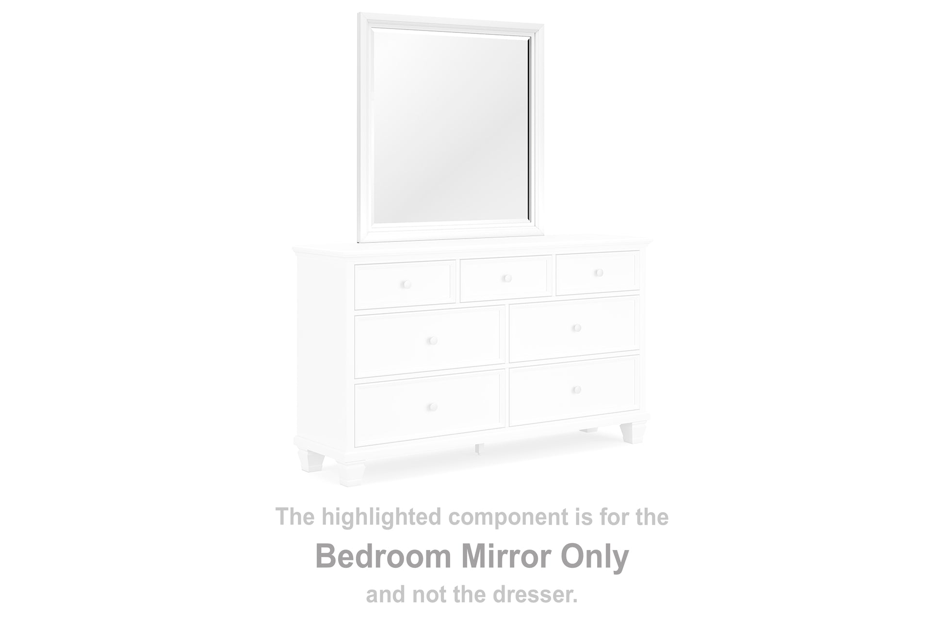 The Furniture Outlets - Ashley Furniture - Fortman Bedroom - Bedroom Mirror / White - B680-36