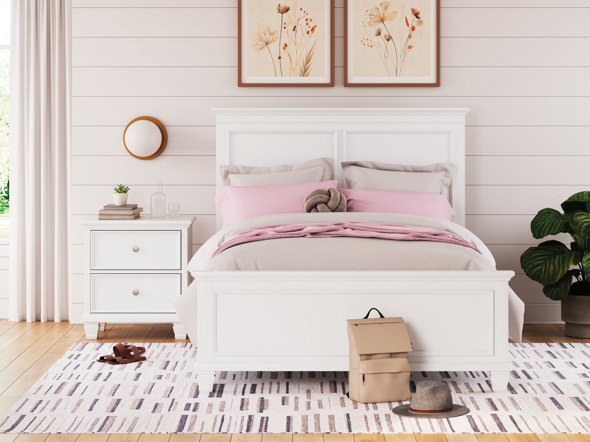 The Furniture Outlets - Ashley Furniture - Fortman Bedroom - California King Panel Storage Bed / White - B680B23