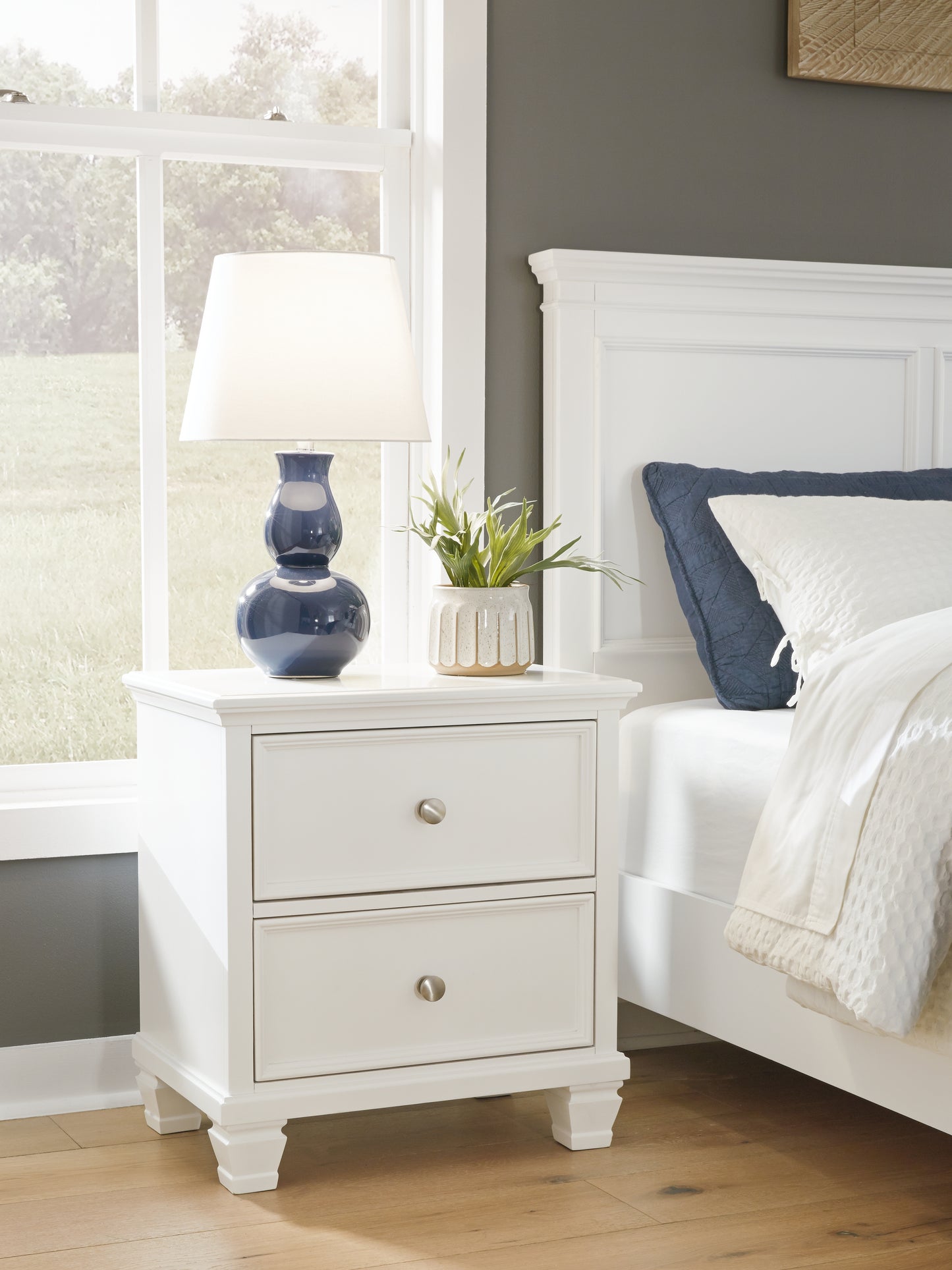 The Furniture Outlets - Ashley Furniture - Fortman Bedroom - Two Drawer Night Stand / White - B680-92