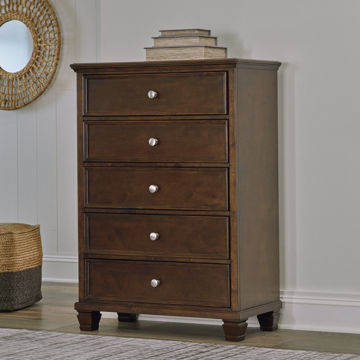 The Furniture Outlets - Ashley Furniture - Danabrin Bedroom - Five Drawer Chest / Brown - B685-46