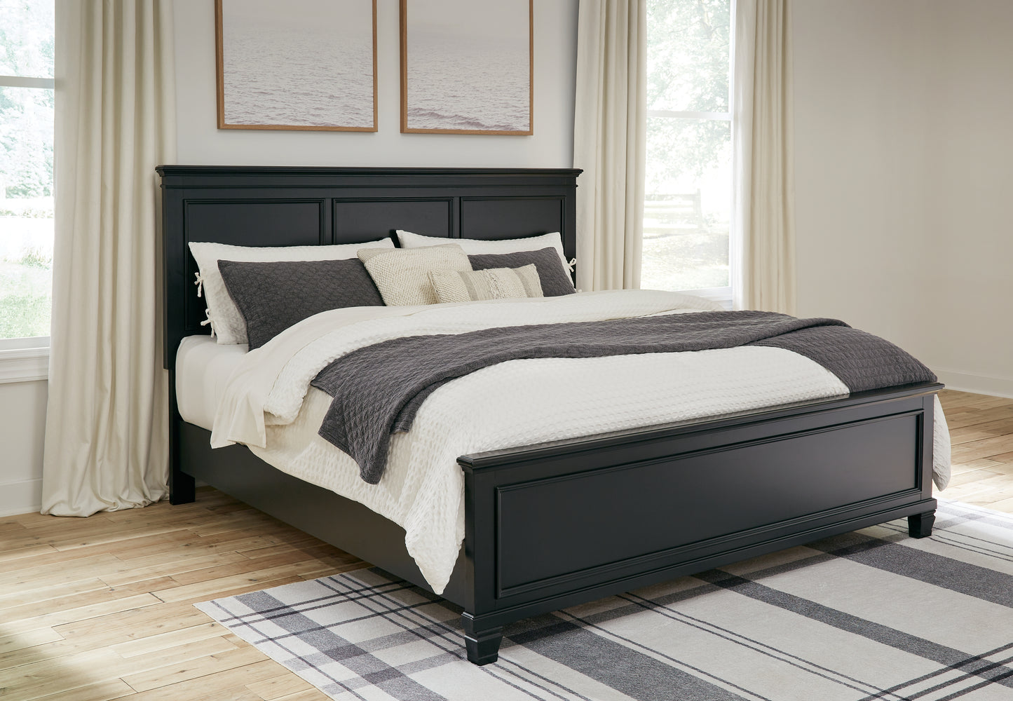 The Furniture Outlets - Ashley Furniture - Lanolee Bedroom - King Panel Bed / Black - B687B8