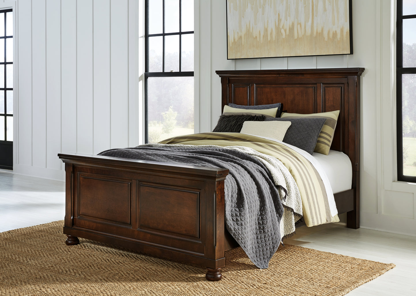 The Furniture Outlets - Ashley Furniture - Porter Bedroom - Queen Panel Bed / Rustic Brown - B697B2