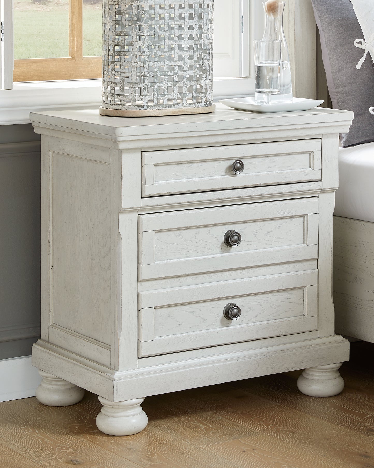 The Furniture Outlets - Ashley Furniture - Robbinsdale Bedroom - Two Drawer Night Stand / Antique White - B742-92