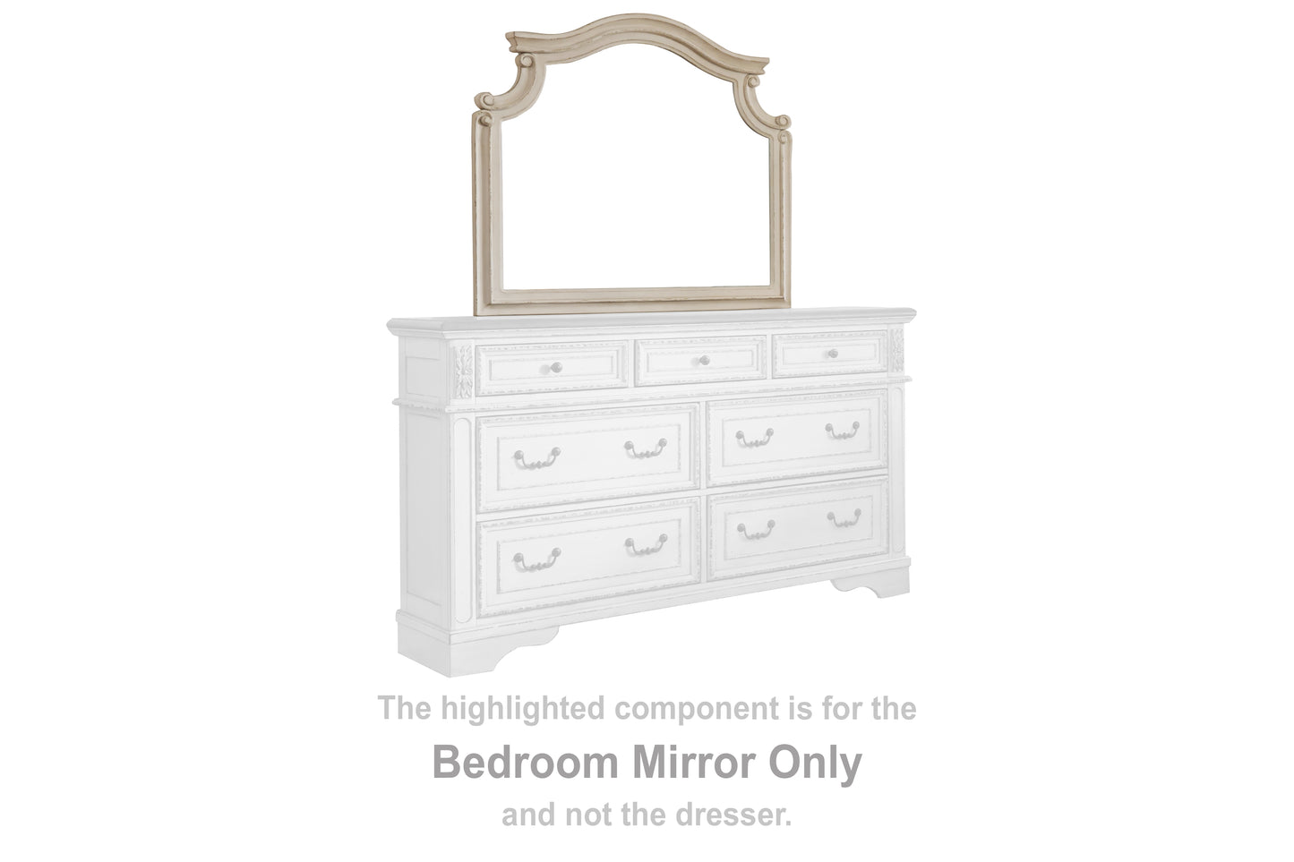 The Furniture Outlets - Ashley Furniture - Realyn Bedroom - Bedroom Mirror / Chipped White - B743-36