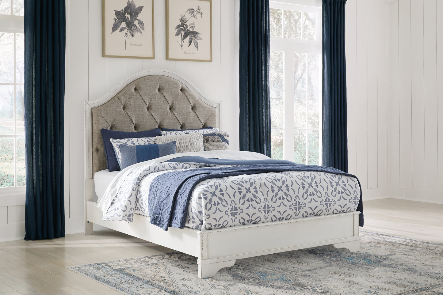 The Furniture Outlets - Ashley Furniture - Blendon Bedroom - Queen Upholstered Panel Bed / Rustic Brown - B747B2
