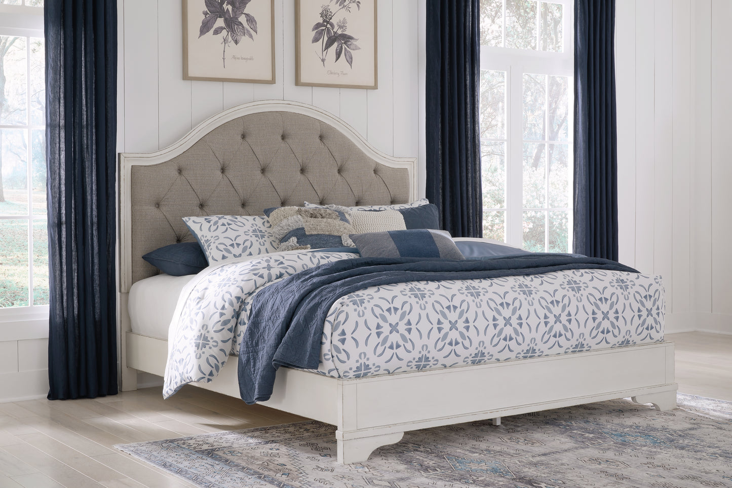 The Furniture Outlets - Ashley Furniture - Blendon Bedroom - King Upholstered Panel Bed / Rustic Brown - B747B3