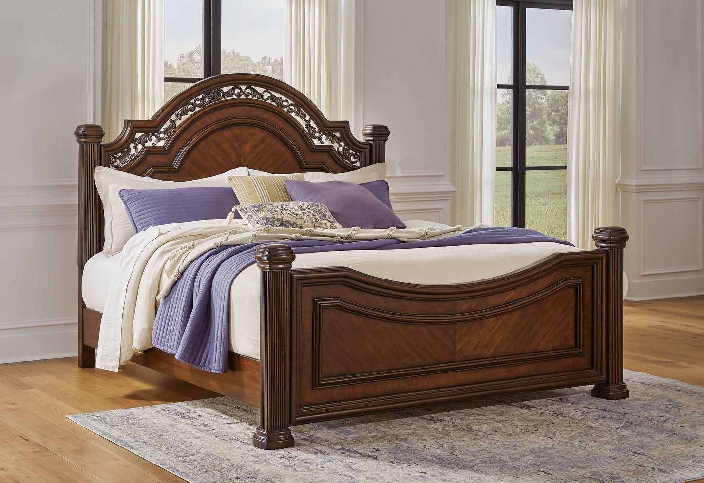 The Furniture Outlets - Ashley Furniture - Lavinton Bedroom - California King Poster Bed / Brown - B764B10