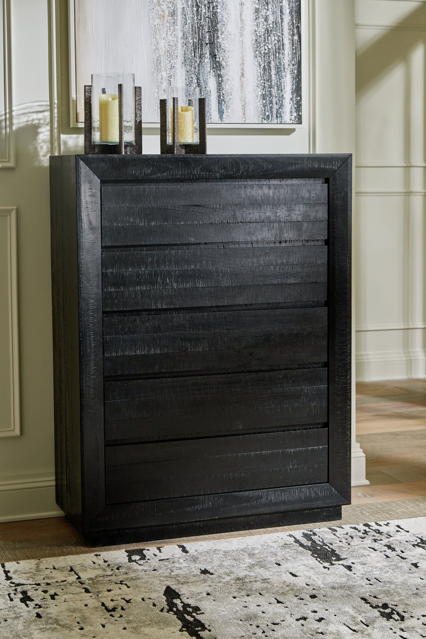 The Furniture Outlets - Ashley Furniture - Londer Bedroom - Dresser and Mirror / Black - B768B1