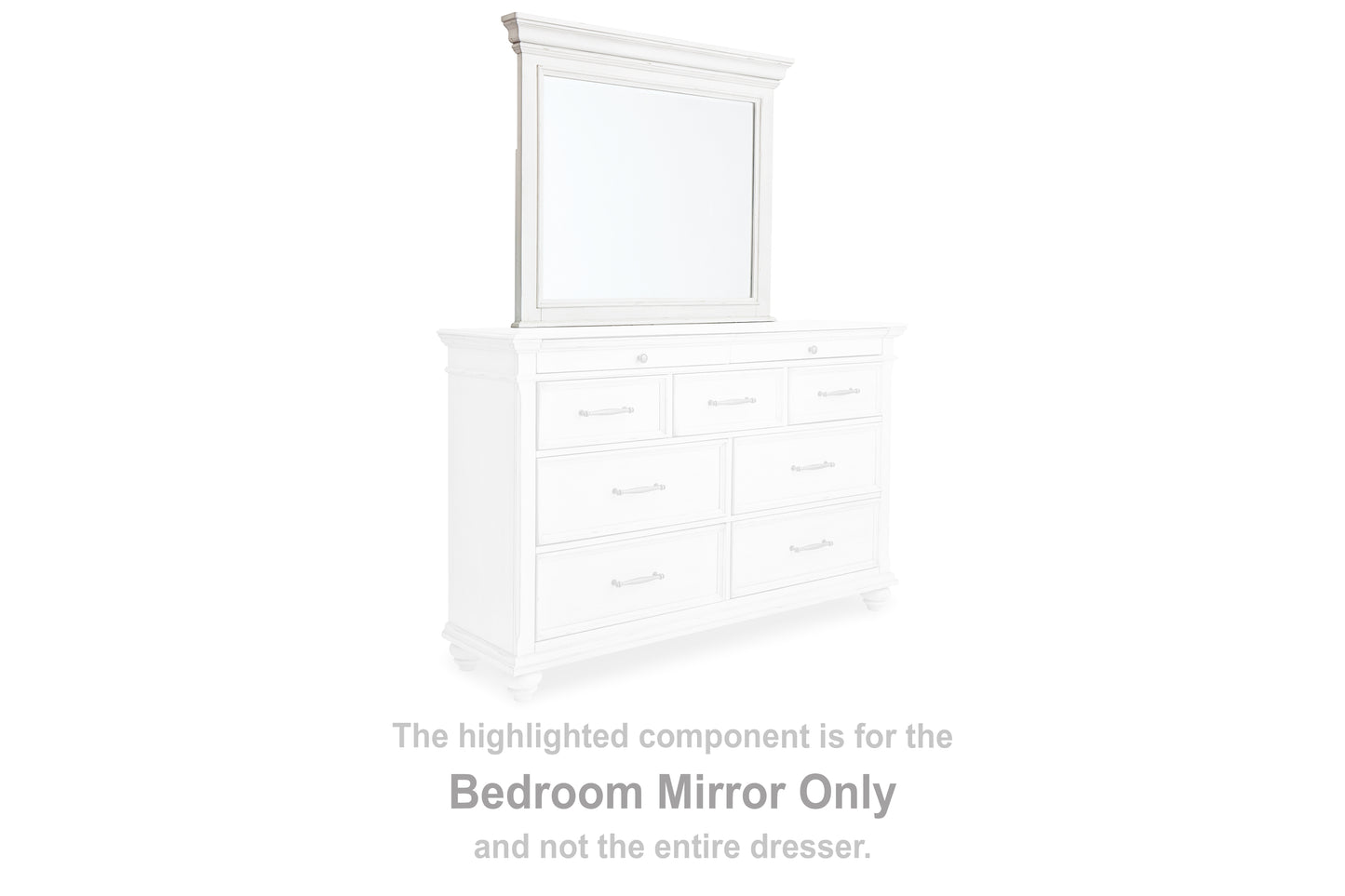 The Furniture Outlets - Ashley Furniture - Kanwyn Bedroom - Bedroom Mirror / Whitewash - B777-36
