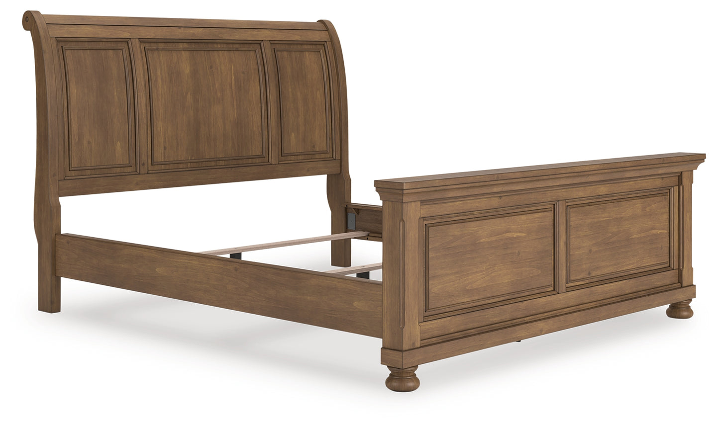 The Furniture Outlets - Ashley Furniture - Feddinger Bedroom - California King Sleigh Bed / Medium Brown - PCB779B16