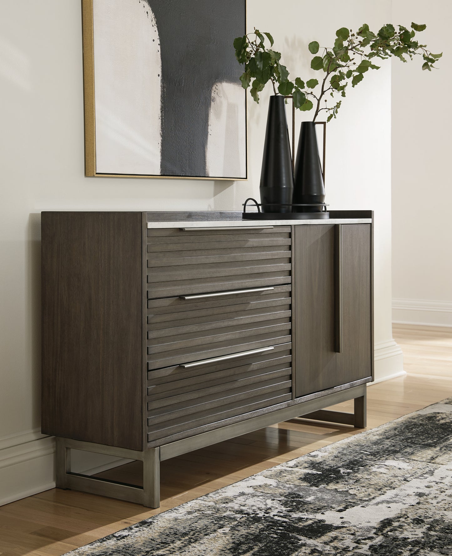The Furniture Outlets - Ashley Furniture - Arkenton Bedroom - Dresser / Grayish Brown/White - B786-31