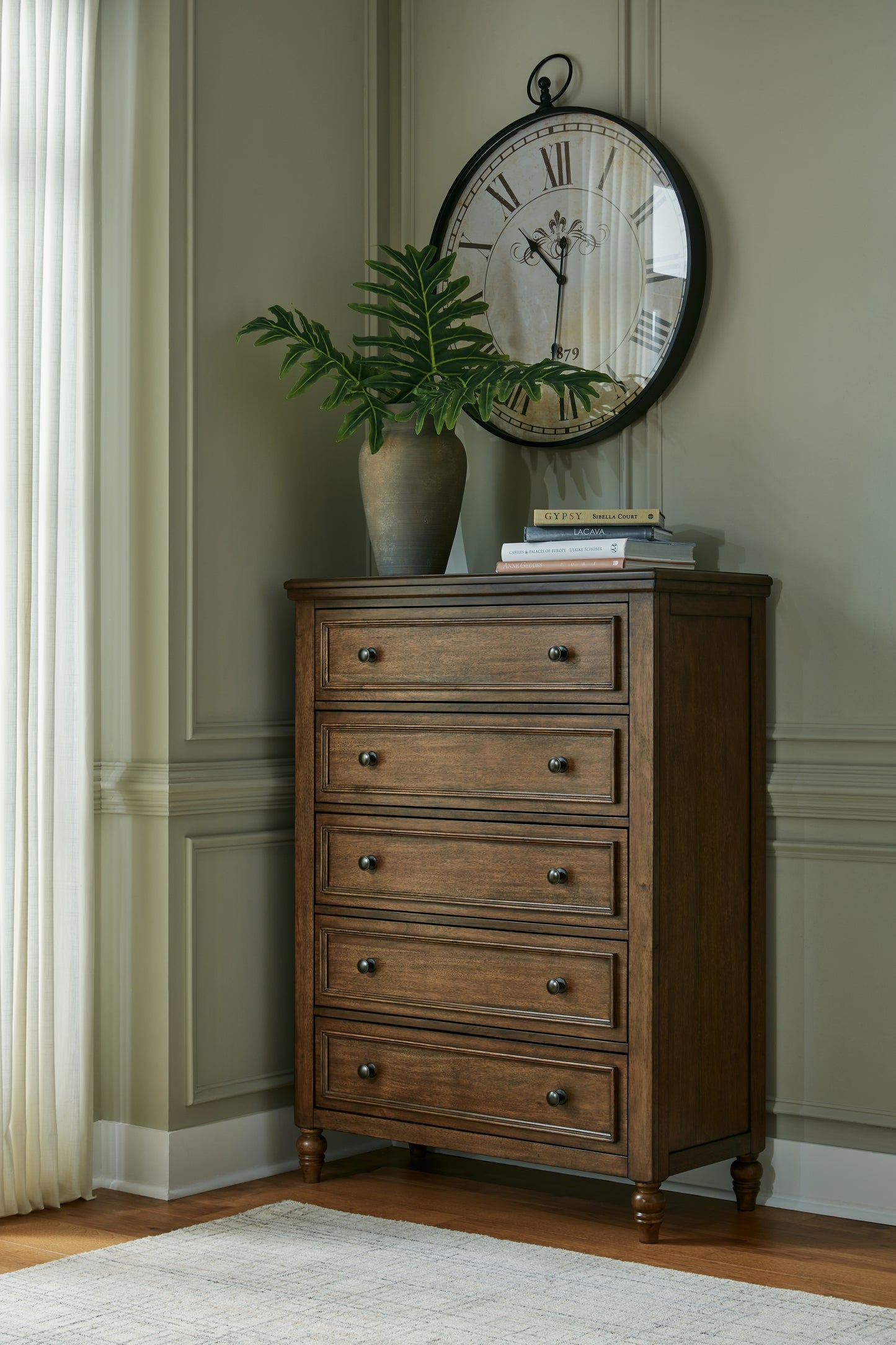 The Furniture Outlets - Ashley Furniture - Sturlayne Bedroom - Five Drawer Chest / Brown - B787-46
