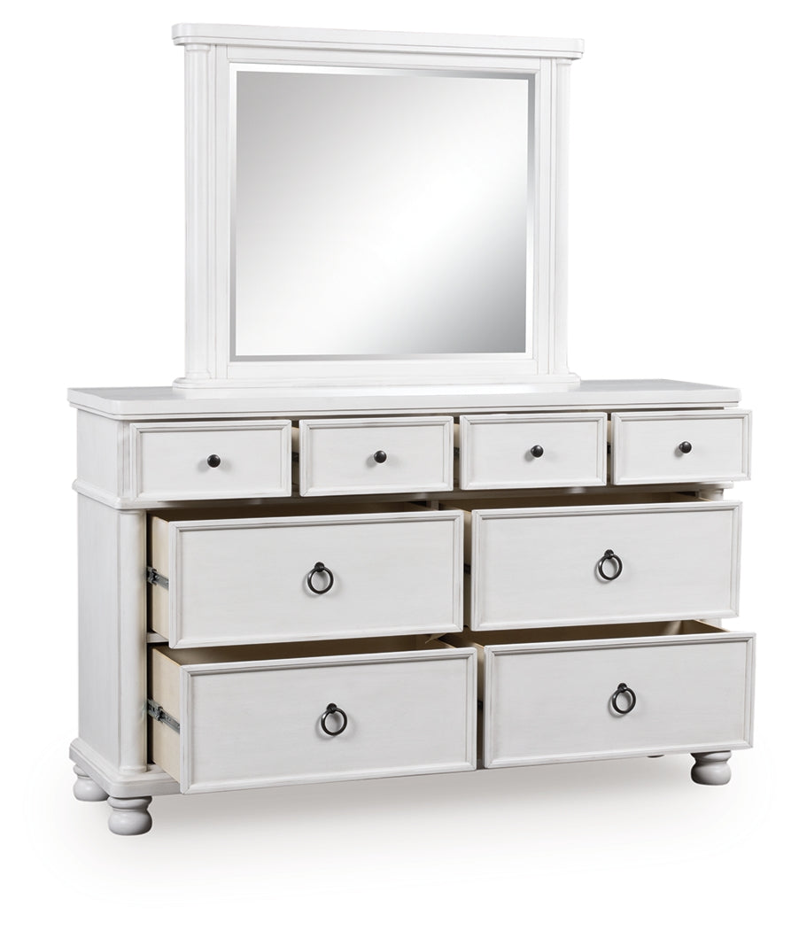 The Furniture Outlets - Ashley Furniture - Rowlenstown Bedroom - Dresser and Mirror / Antique White - PCB823B1