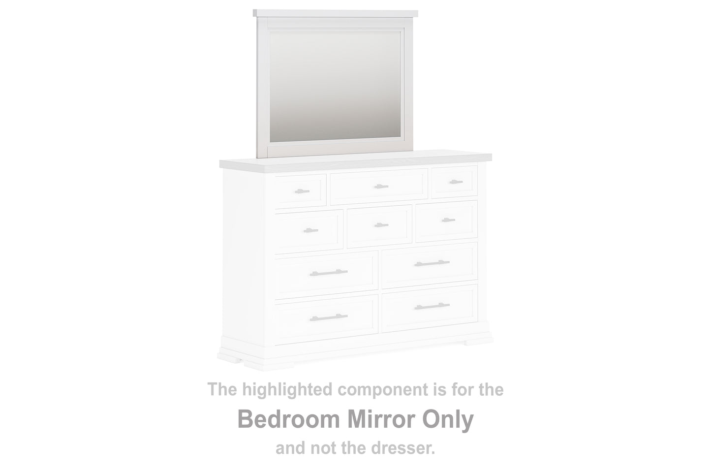 The Furniture Outlets - Ashley Furniture - Ashbryn Bedroom - Bedroom Mirror / White/Natural - B844-36