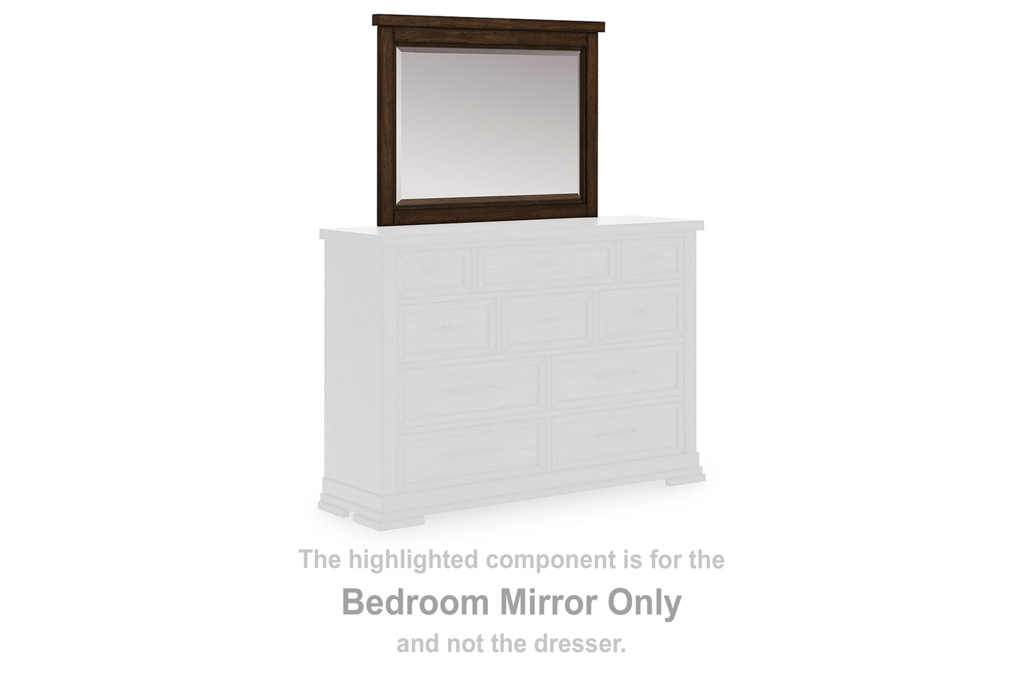The Furniture Outlets - Ashley Furniture - Taffenbrook Bedroom - Bedroom Mirror / Medium Brown - B849-36