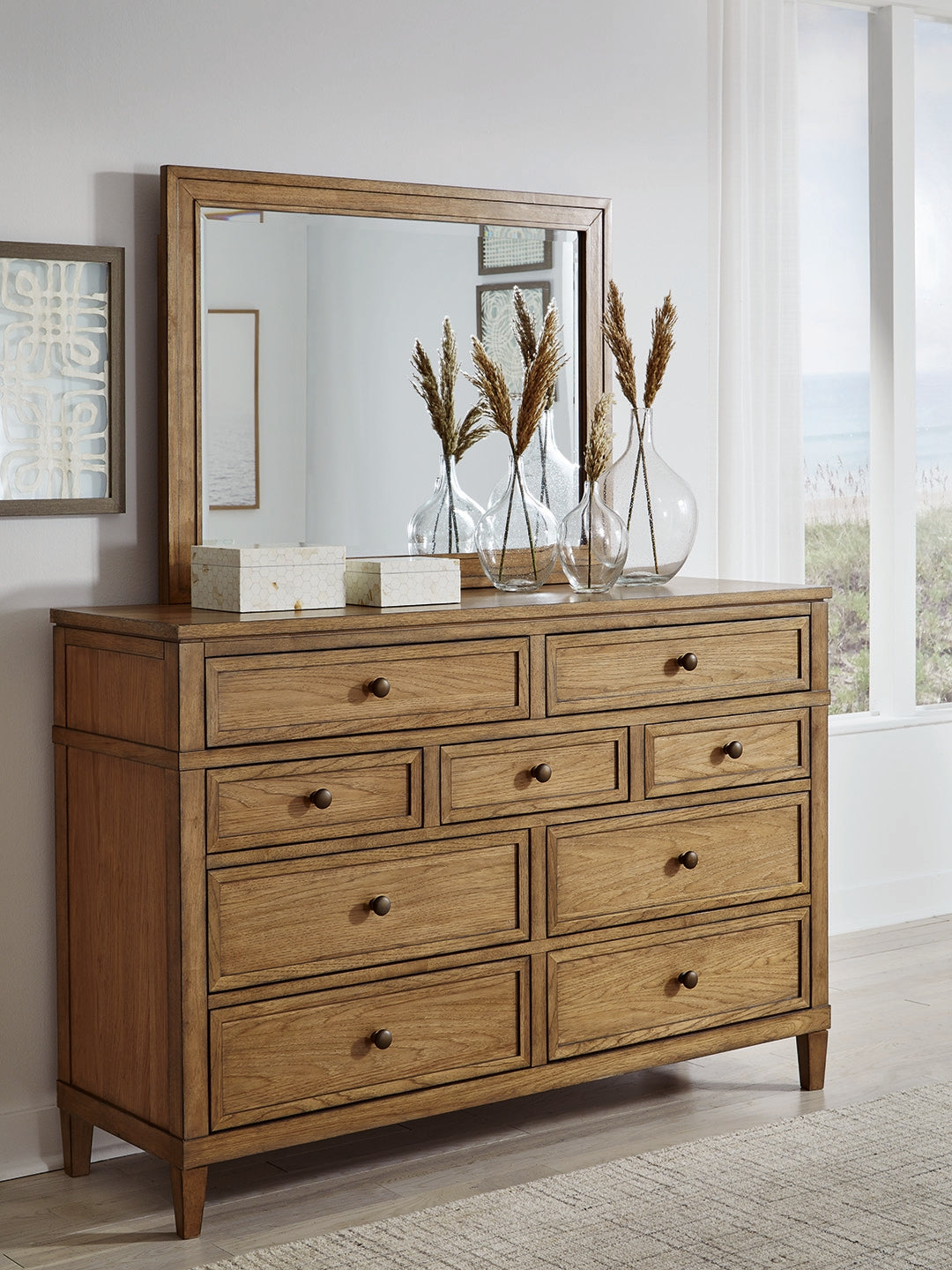 The Furniture Outlets - Ashley Furniture - Sharlance Bedroom - Dresser and Mirror / Brown - B895B1