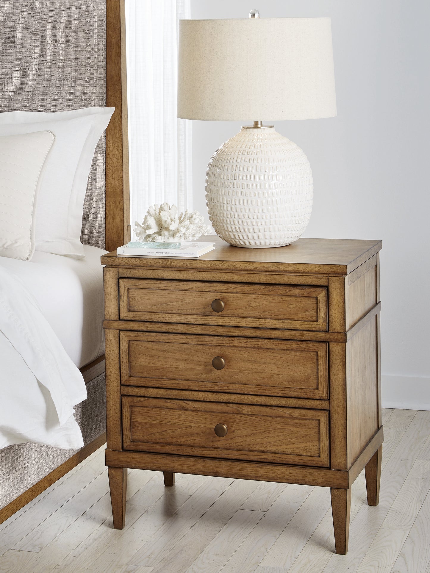The Furniture Outlets - Ashley Furniture - Sharlance Bedroom - Three Drawer Night Stand / Brown - B895-93