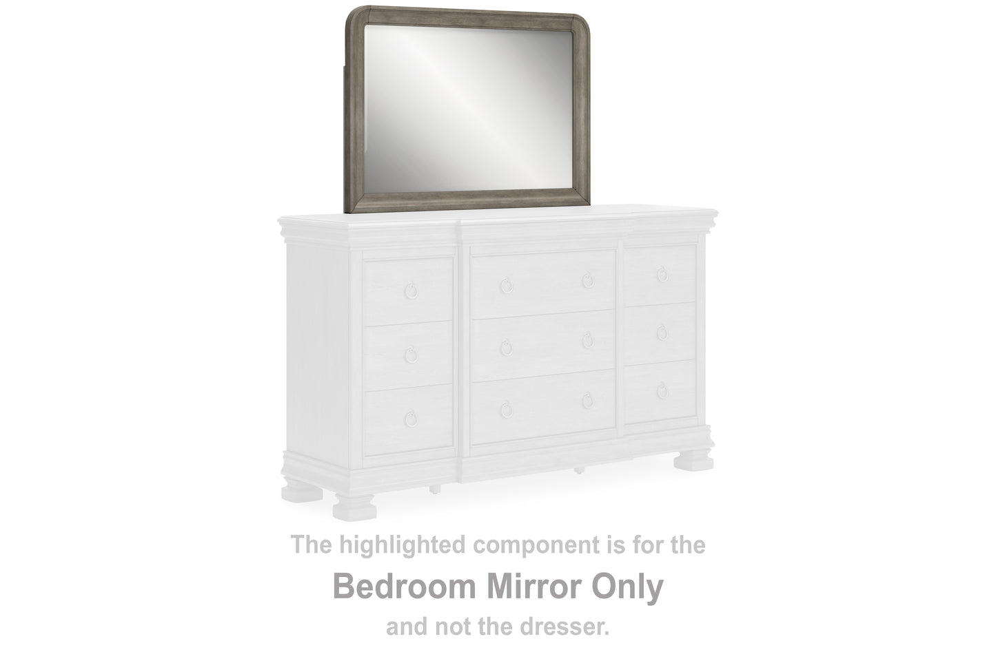 The Furniture Outlets - Ashley Furniture - Lexorne Bedroom - Bedroom Mirror / Gray - B924-36