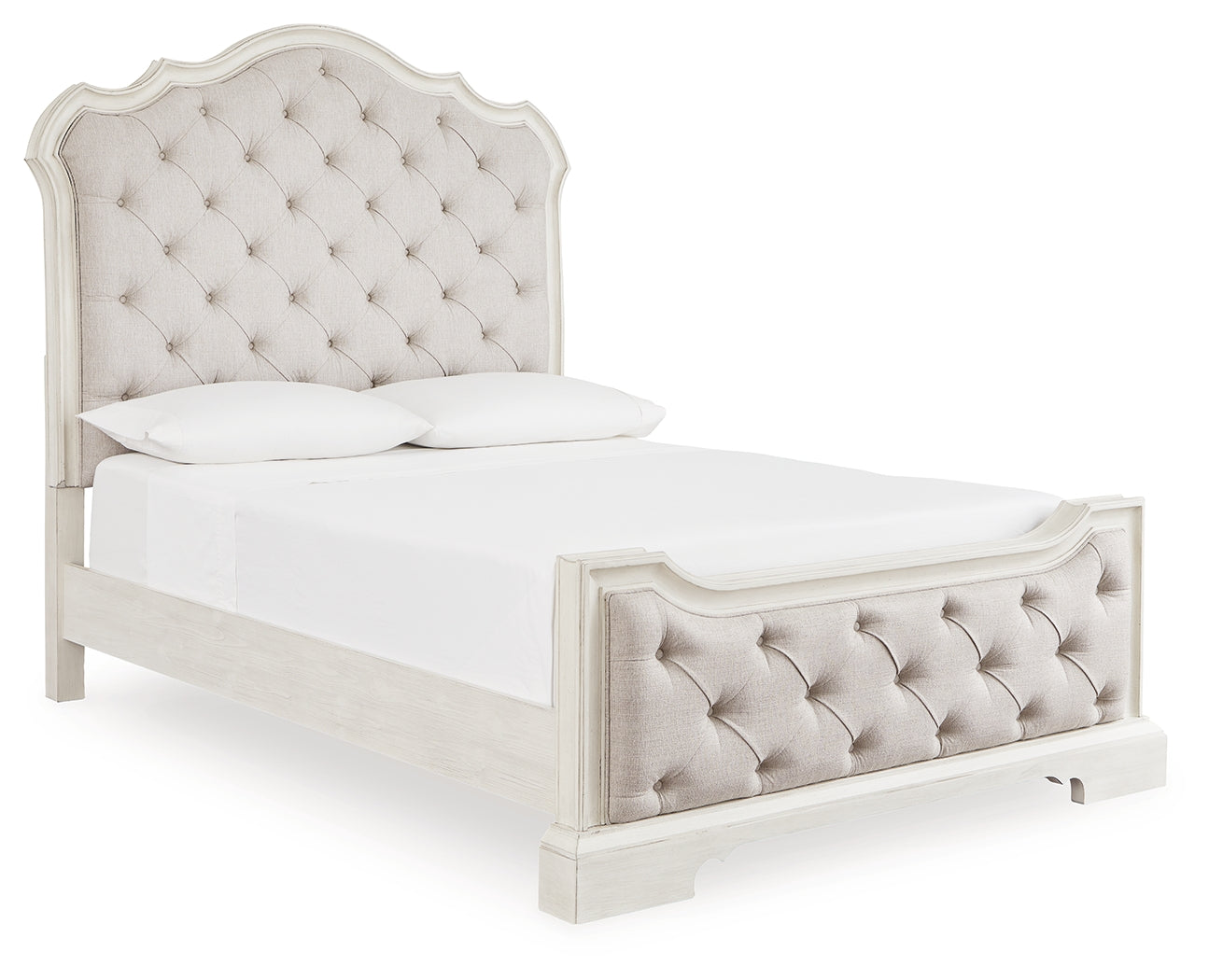 The Furniture Outlets - Ashley Furniture - Arlendyne Bedroom - Queen Upholstered Bed / Antique White - B980B2