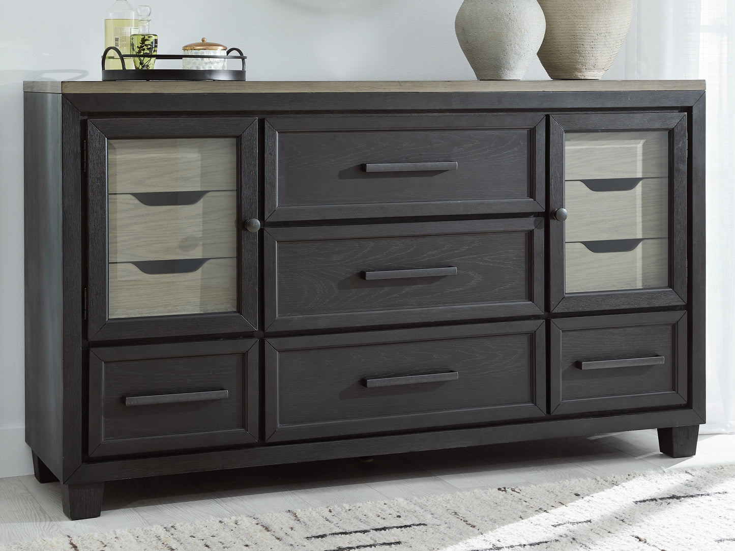 The Furniture Outlets - Ashley Furniture - Foyland Bedroom - Two Drawer Night Stand / Black/Brown - B989-92