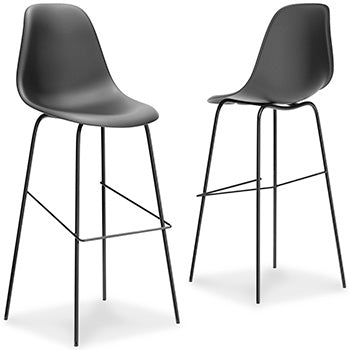 The Furniture Outlets - Ashley Furniture - Forestead Dining Room - Bar Height Bar Stool (Set of 2) / Black - D130-130X2