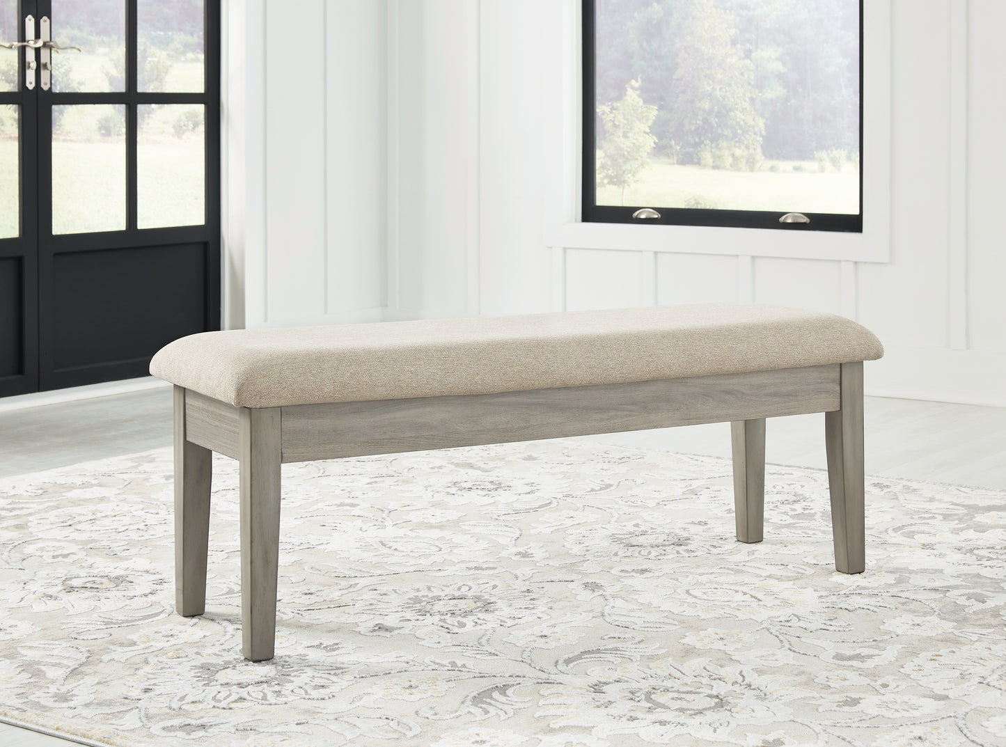 The Furniture Outlets - Ashley Furniture - Parellen Dining Room - Upholstered Storage Bench / Beige/Gray - D291-00