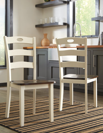 The Furniture Outlets - Ashley Furniture - Woodanville Dining Room - Dining Chair (Set of 2) / Cream/Brown - D335-01X2