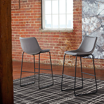 The Furniture Outlets - Ashley Furniture - Centiar Dining Room - Pub Height Bar Stool (Set of 2) / Gray - D372-830X2