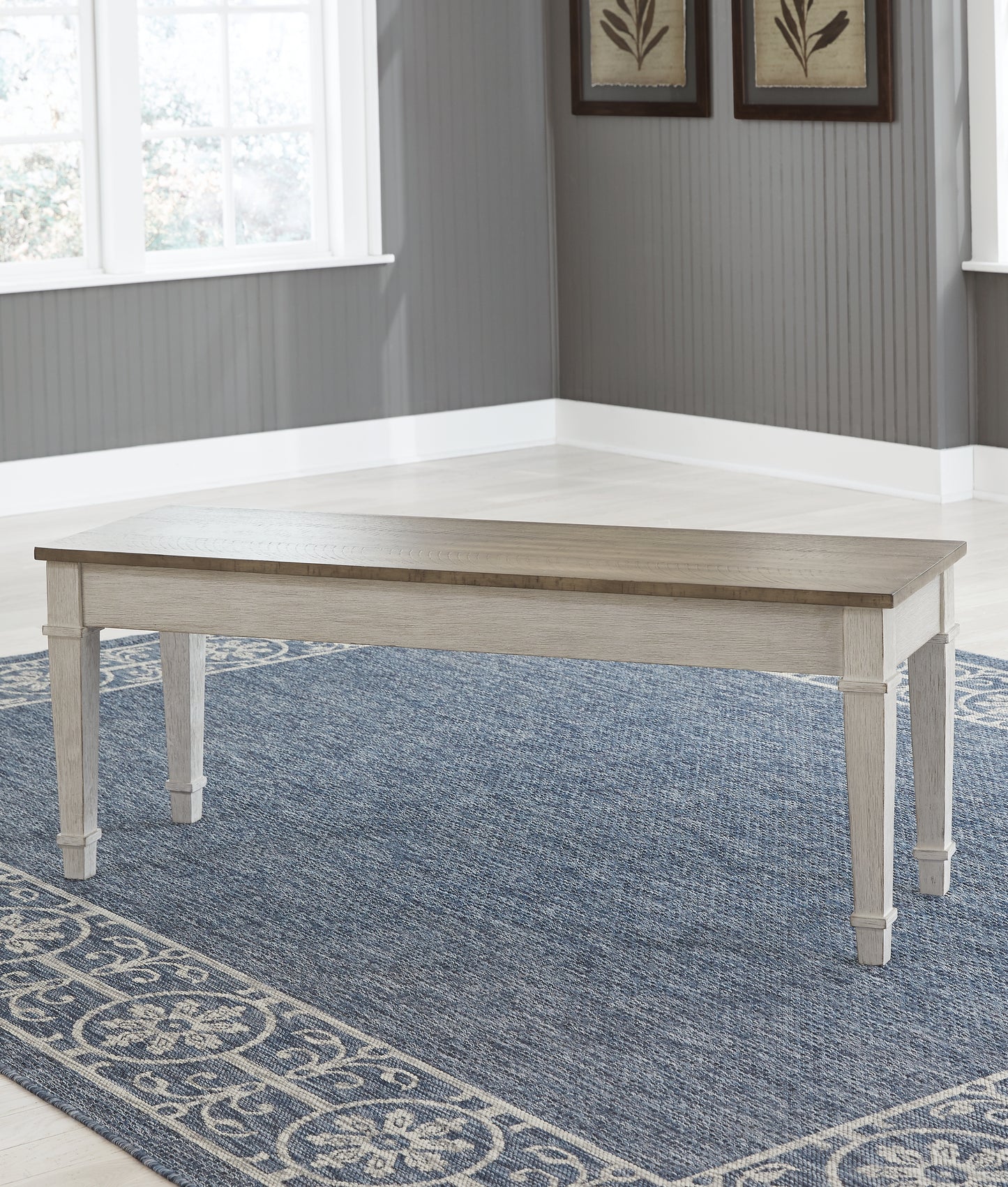 The Furniture Outlets - Ashley Furniture - Skempton Dining Room - Storage Bench / White/Light Brown - D394-00