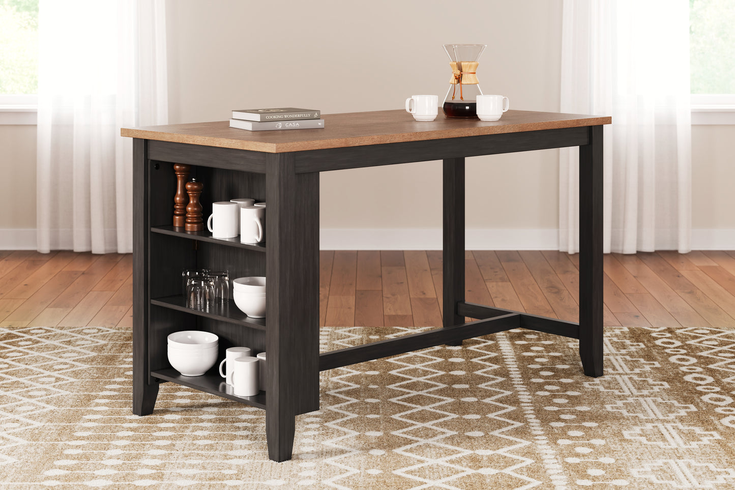 The Furniture Outlets - Ashley Furniture - Gesthaven Dining Room - RECT Dining Room Counter Table / Natural/Brown - D396-13