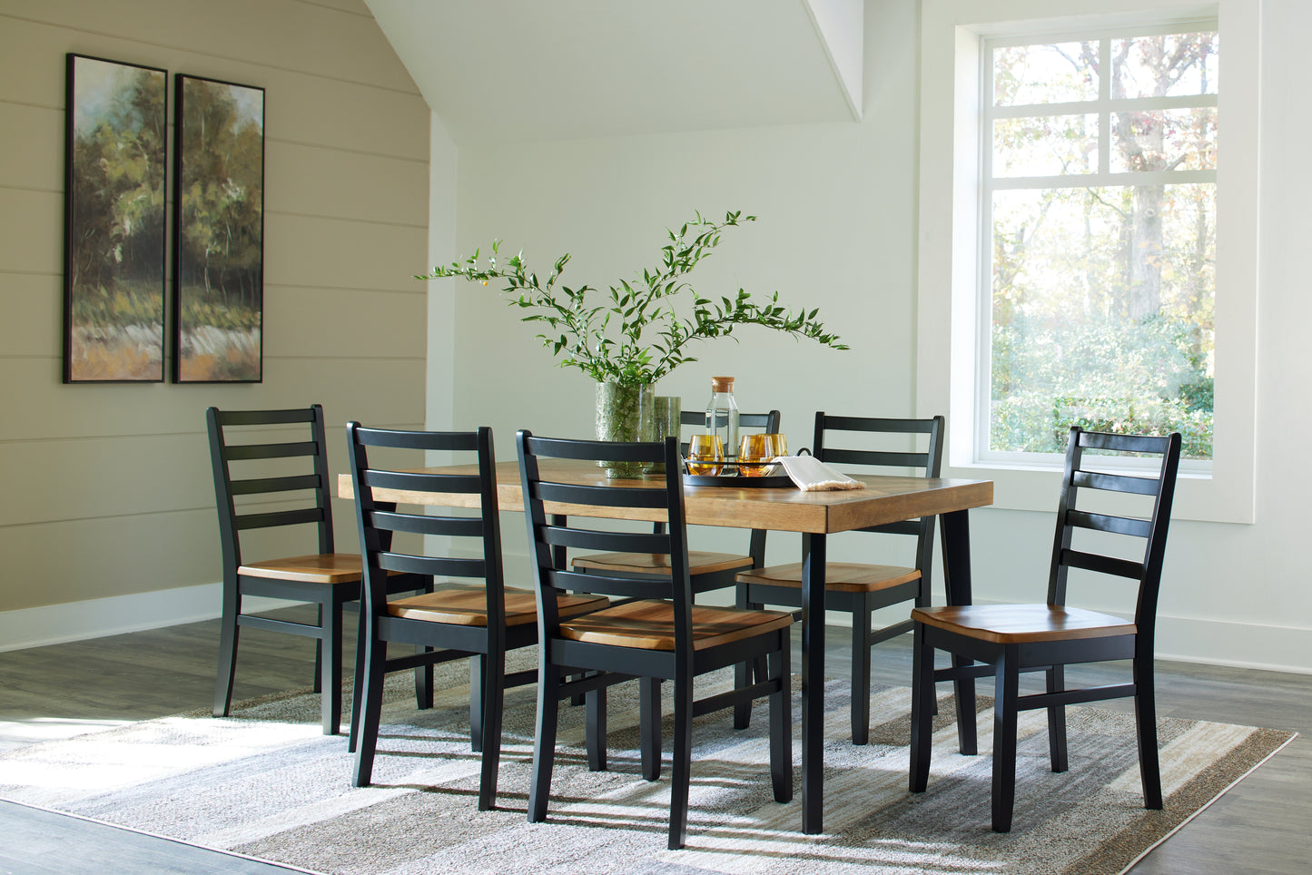 The Furniture Outlets - Ashley Furniture - Blondon Dining Room - RECT DRM Table Set (7/CN) / Brown/Black - D413-425