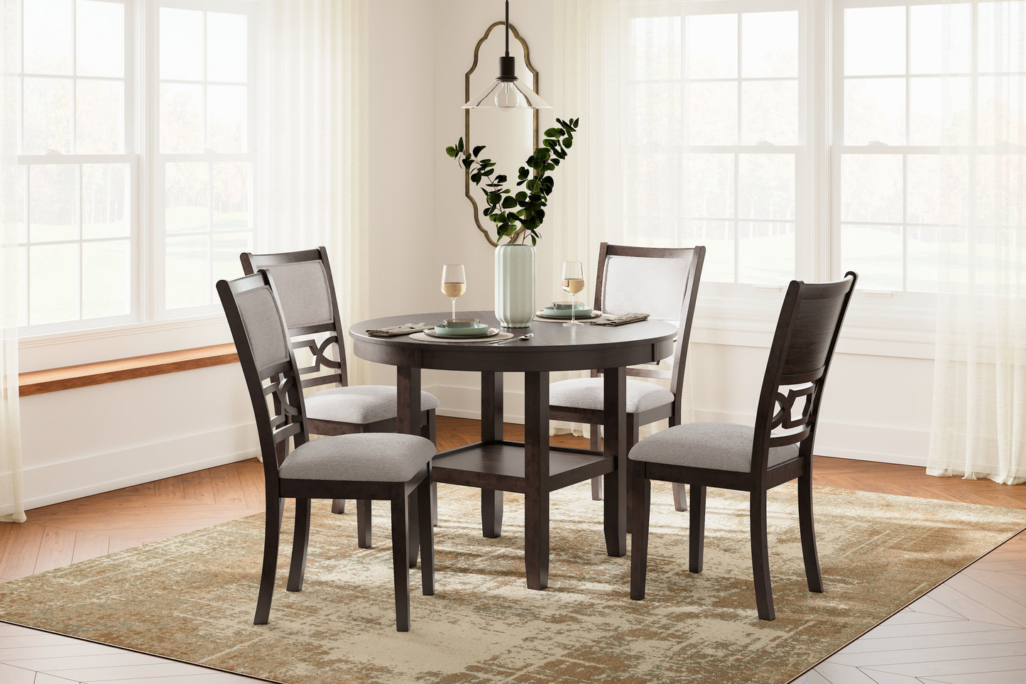 The Furniture Outlets - Ashley Furniture - Langwest Dining Room - Dining Room Table Set (5/CN) / Brown - D422-225
