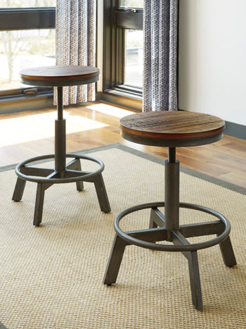 The Furniture Outlets - Ashley Furniture - Torjin Dining Room - Counter Height Stool (Set of 2) / Brown/Gray - D440-024X2