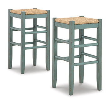 The Furniture Outlets - Ashley Furniture - Mirimyn Dining Room - Bar Height Bar Stool (Set of 2) / Teal - D508-330X2