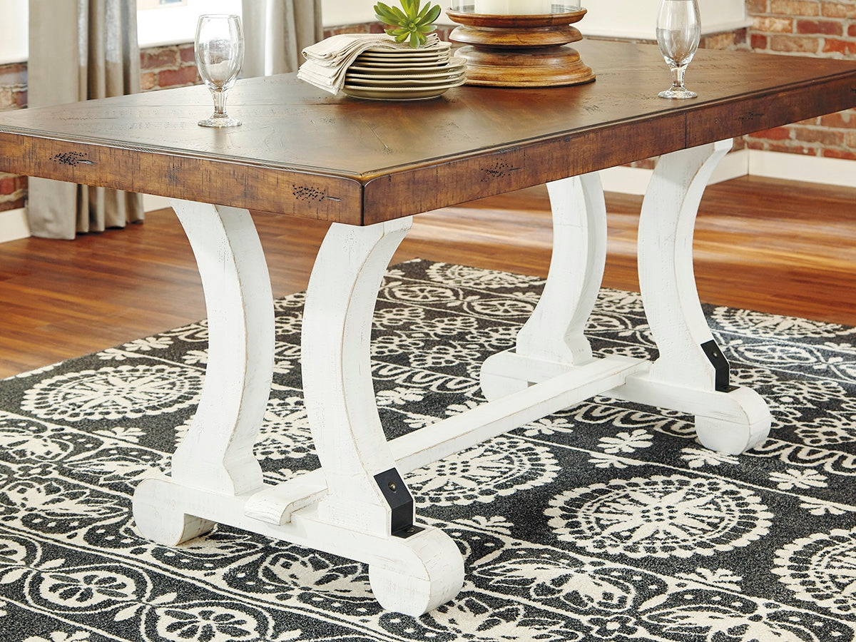 The Furniture Outlets - Ashley Furniture - Valebeck Dining Room - Rectangular Dining Room Table / White/Brown - D546-35