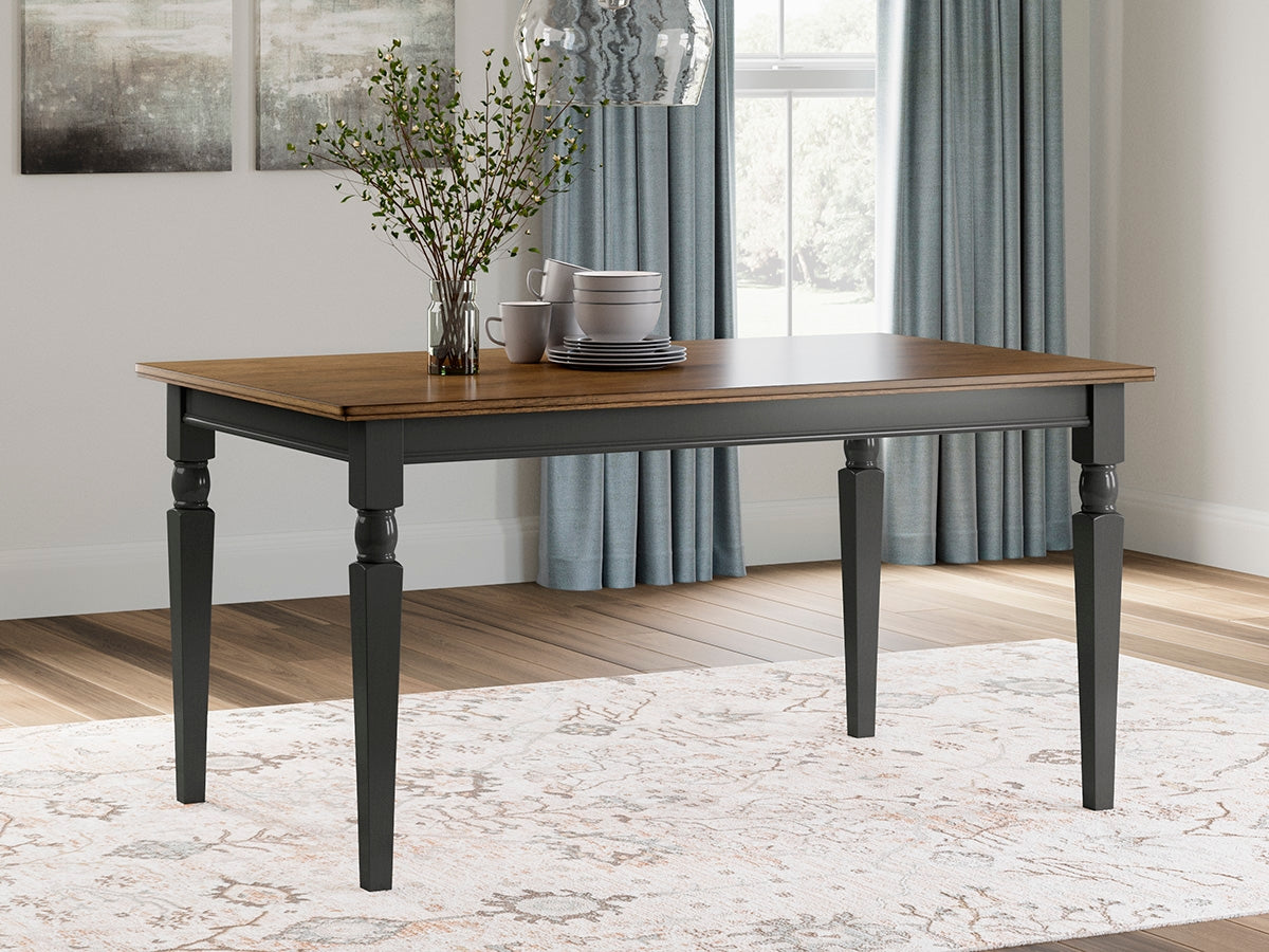The Furniture Outlets - Ashley Furniture - Owingsville Dining Room - Rectangular Dining Room Table / Black/Brown / 60"W x 36"D x 30"H - D580-25