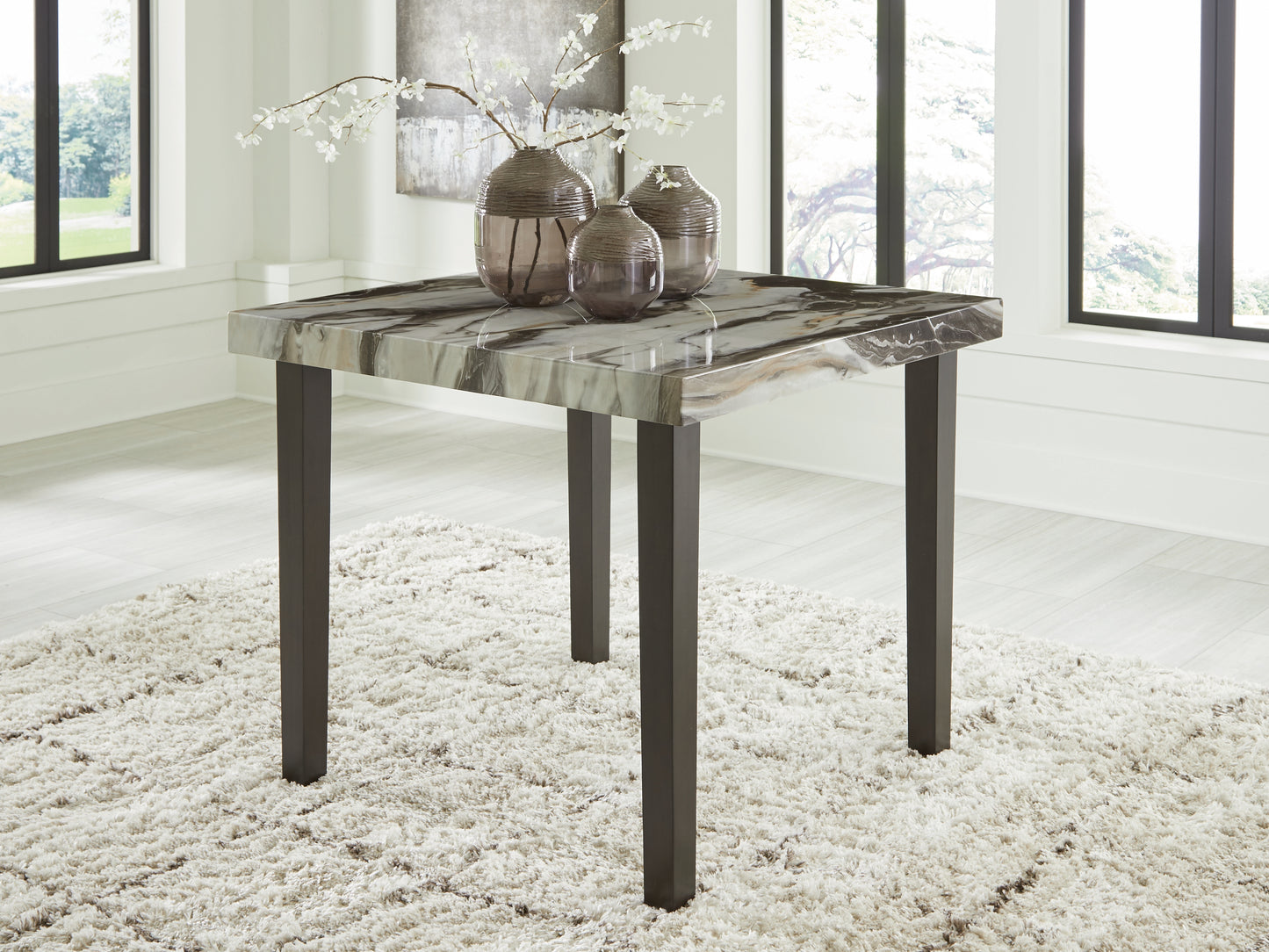 The Furniture Outlets - Ashley Furniture - Jeshina Counter Height Dining Table - Square DRM Counter Table / Dark Brown/Beige - PCD581-13