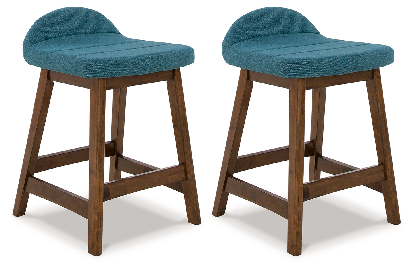 The Furniture Outlets - Ashley Furniture - Lyncott Dining Room - Counter Height Bar Stool (Set of 2) / Blue/Brown - D615-324X2