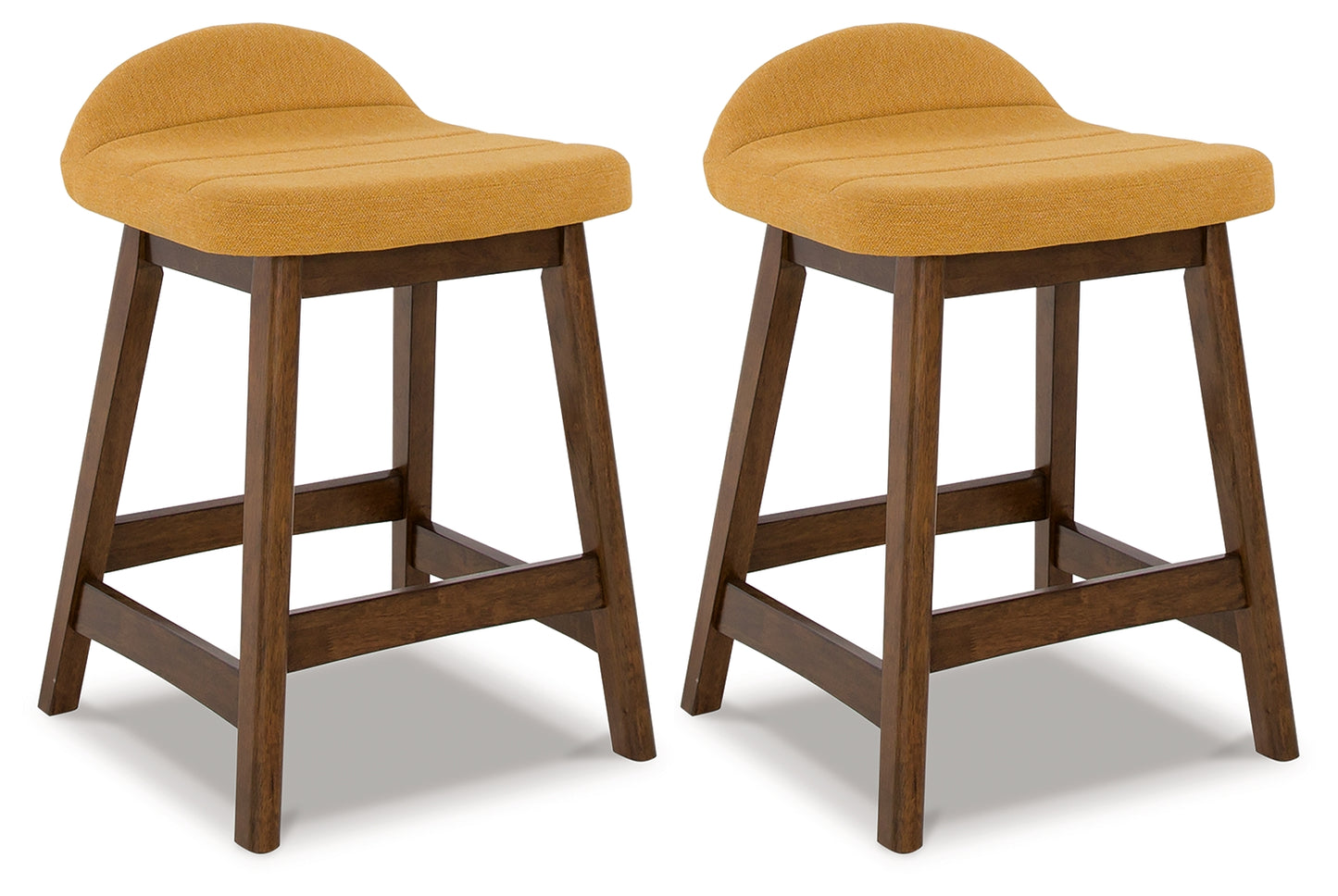 The Furniture Outlets - Ashley Furniture - Lyncott Dining Room - Counter Height Bar Stool (Set of 2) / Mustard/Brown - D615-424X2