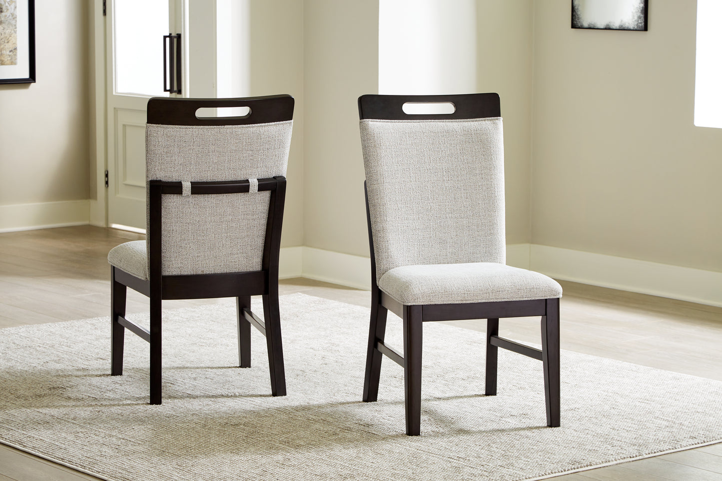 The Furniture Outlets - Ashley Furniture - Neymorton Dining Room - Dining Chair (Set of 2) / Dark Grayish Brown - D618-01X2