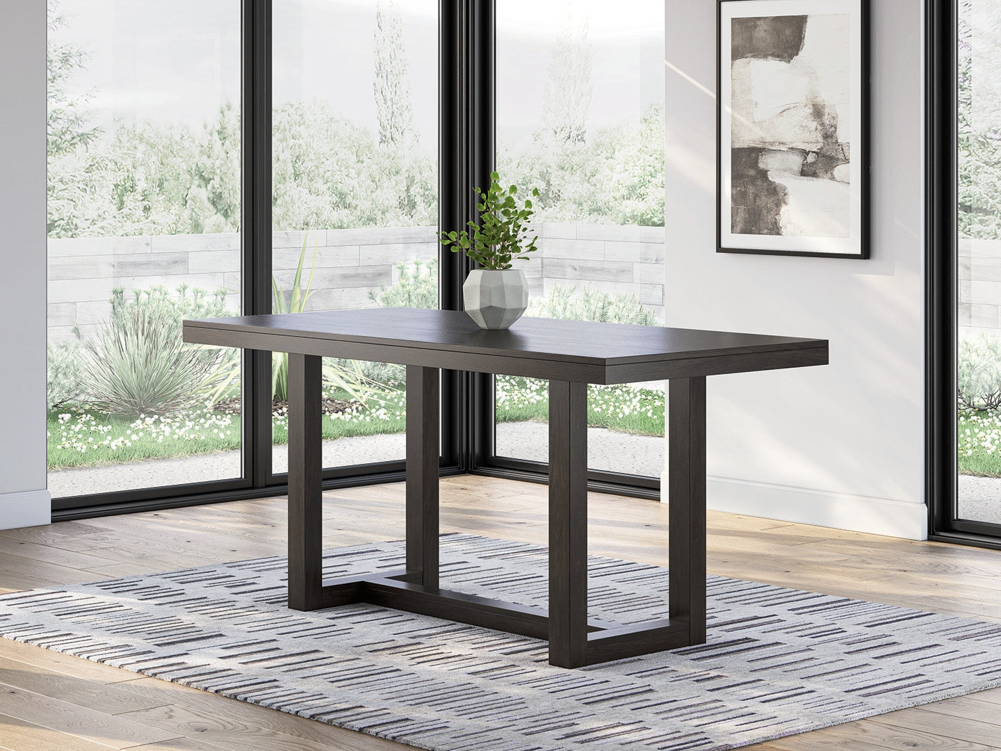 The Furniture Outlets - Ashley Furniture - Neymorton Dining Room - RECT Dining Room Counter Table / Dark Grayish Brown - D618-13