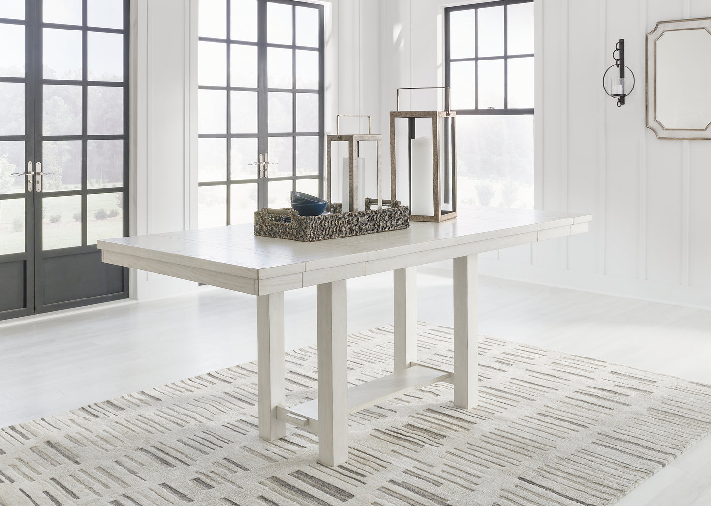 The Furniture Outlets - Ashley Furniture - Robbinsdale Dining Room - RECT DRM Counter EXT Table / Antique White / 42"W x 86"D x 36"H - D642-32